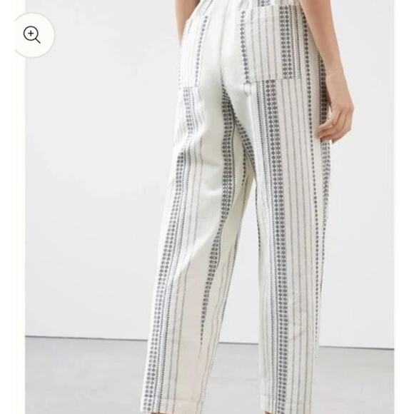 Anthropologie Pants Womens Large Cream Black Essential Beach Boho Aztec Tassel - Picture 4 of 14